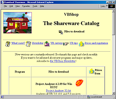 Screenshot of web page titled 'The Shareware Catalog'