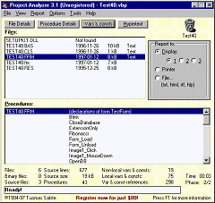 Old Project Analyzer screenshot