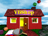 Second VBShop logo with a red house and a magnifying glass